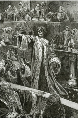 gwynplaine-at-the-chamber-of-lords-illustration-from-l-homme-qui-rit-19th-century